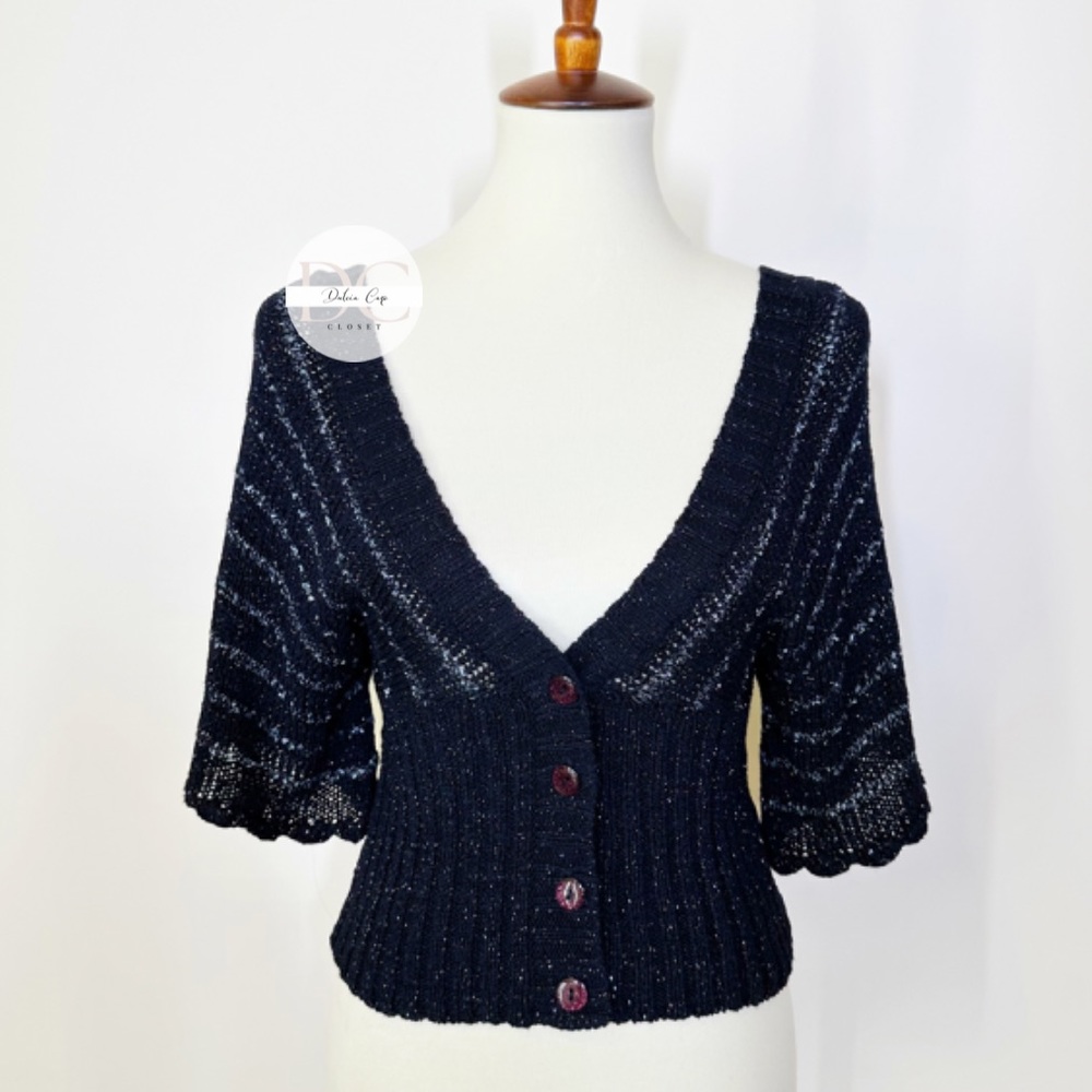 GUESS Black Sparkle Vintage Sweater Size M